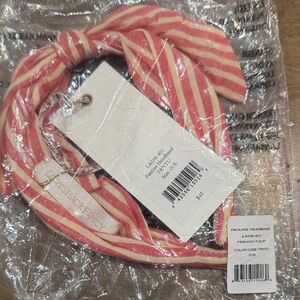 LoveShackFancy Pink and White Striped Headband